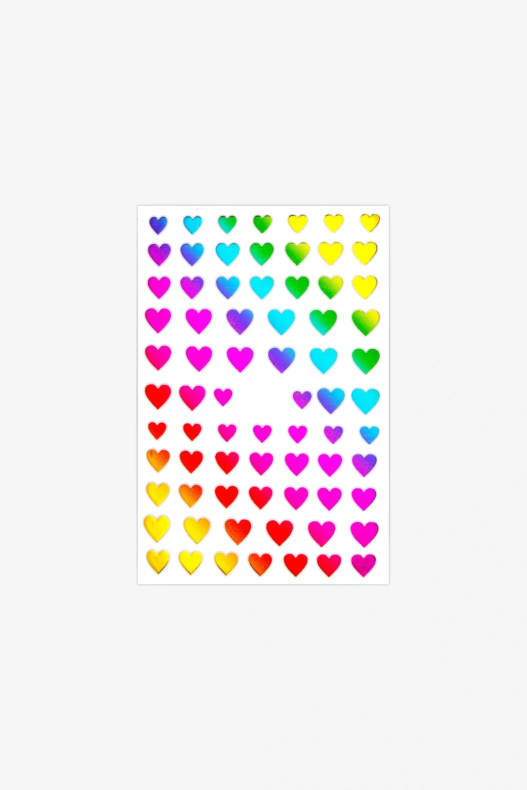 Metallic Rainbow Hearts Nail Art Stickers