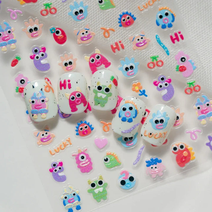 Mini Monster 3D Nail Art Stickers
