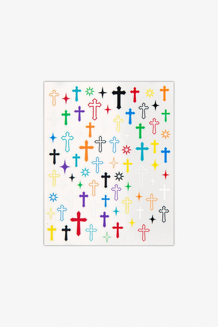Colourful Crucifixes Nail Art Sticker Decals