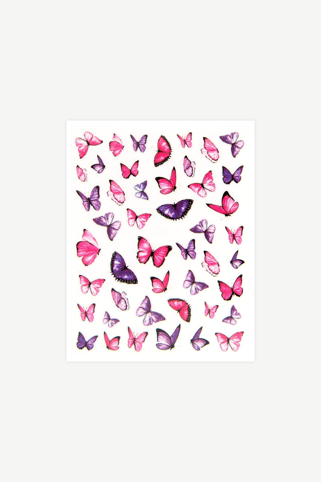 Pink & Purple Butterflies Nail Art Stickers - Gelly