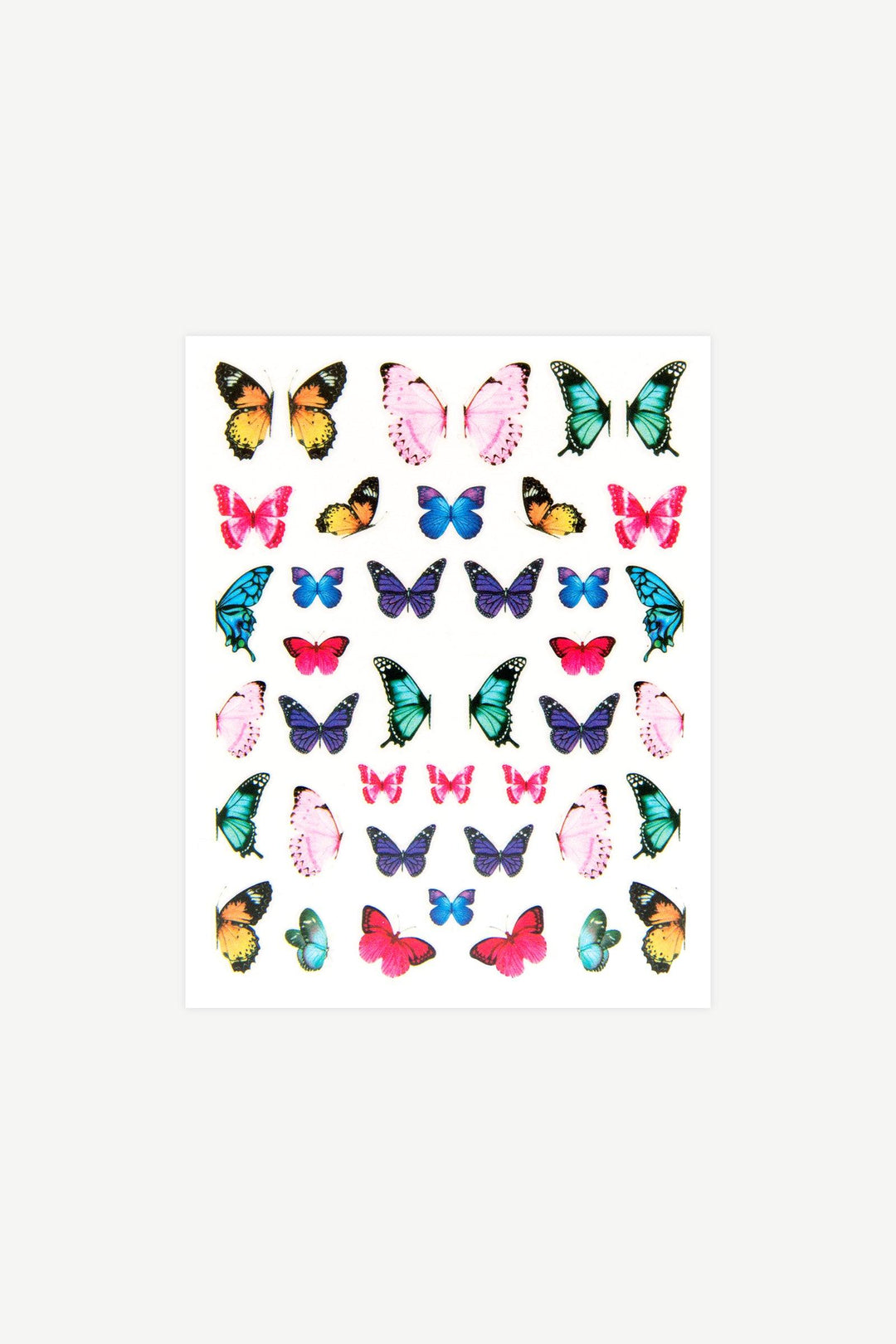 Pink & Teal Butterflies Nail Art Stickers - Gelly