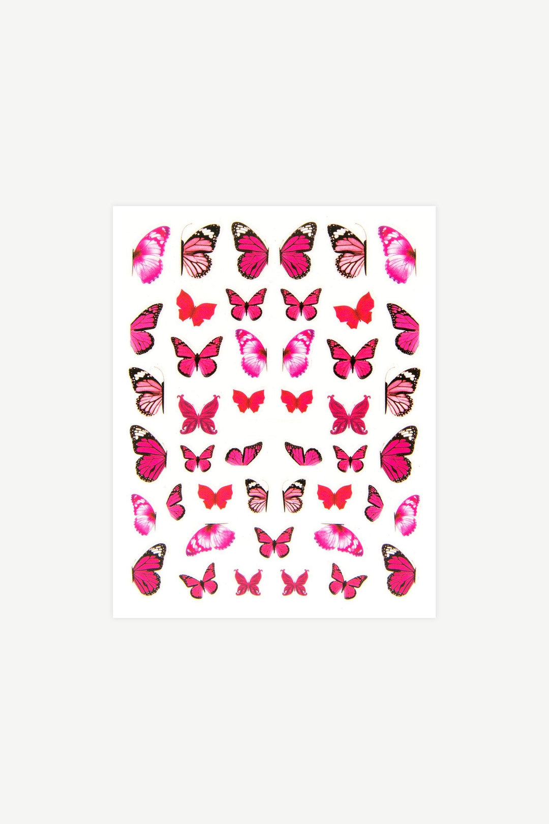 Pink Butterflies Nail Art Stickers - Gelly