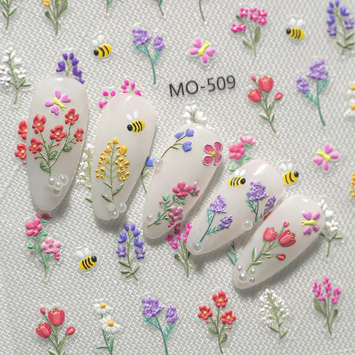 Pocket Full Of Posies 3D Nail Art Stickers