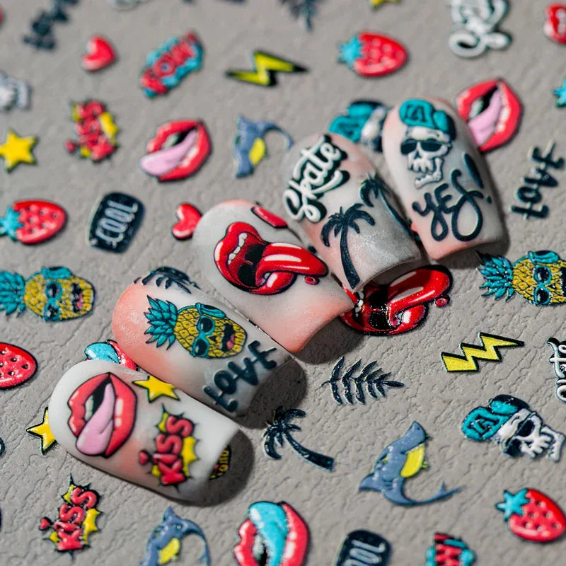 Pop Art 3D Nail Art Stickers
