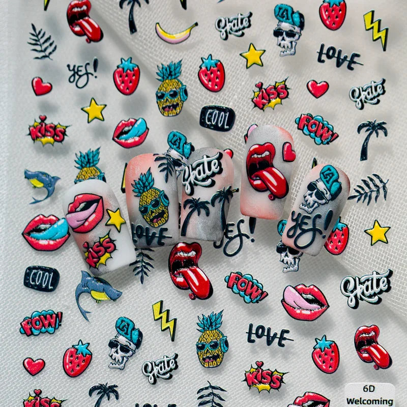 Pop Art 3D Nail Art Stickers