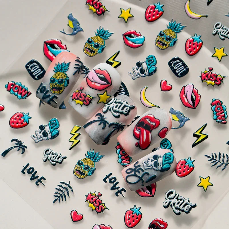 Pop Art 3D Nail Art Stickers