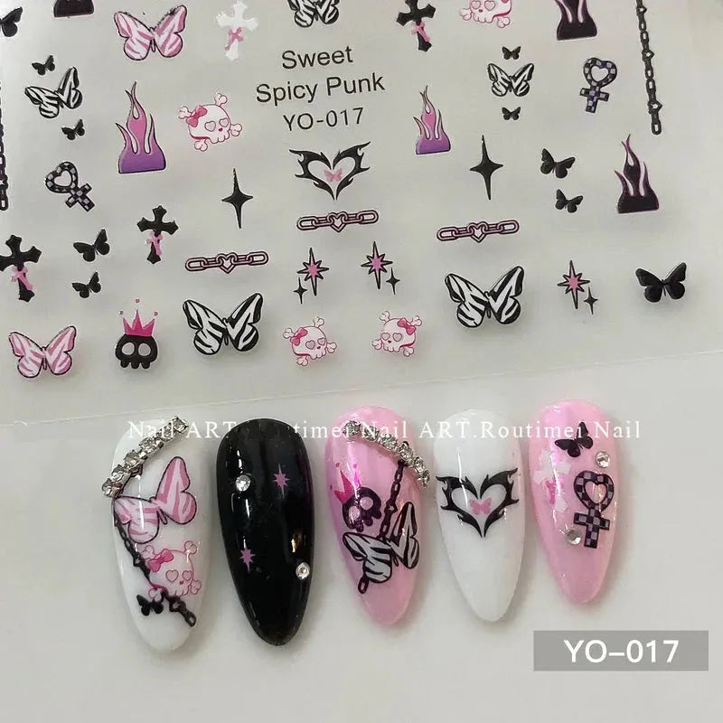Punky Pink Nail Art Stickers