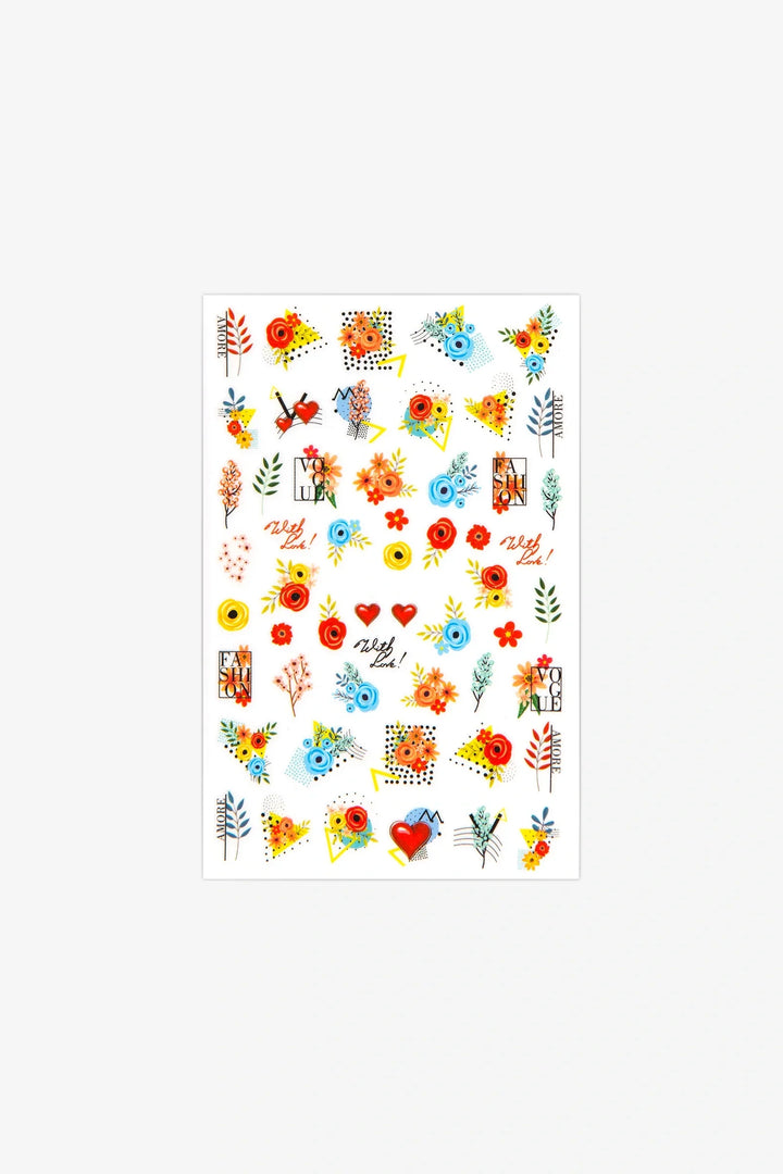 Red Poppies Nail Art Stickers