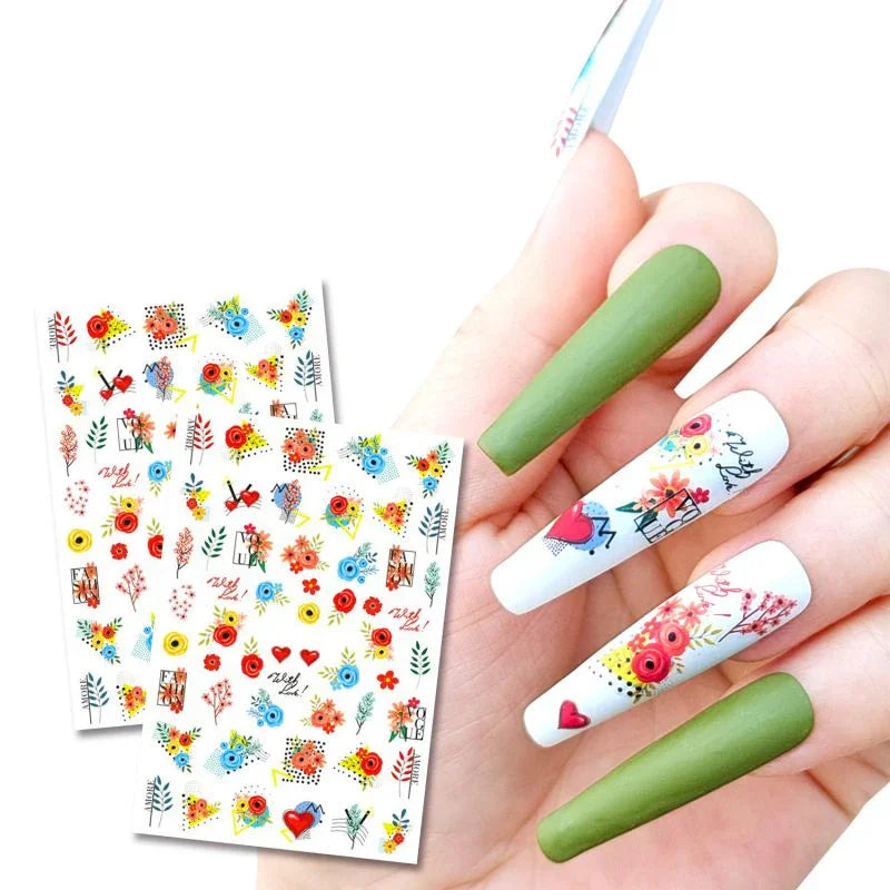 Red Poppies Nail Art Stickers
