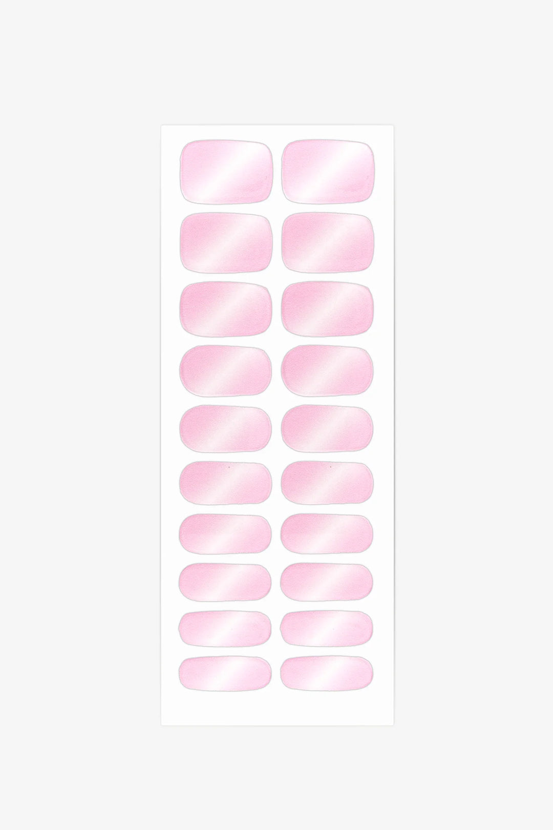 Sheet of semi-cured gel nail wraps in translucent pink tones with subtle shimmer and smooth, glossy surface.