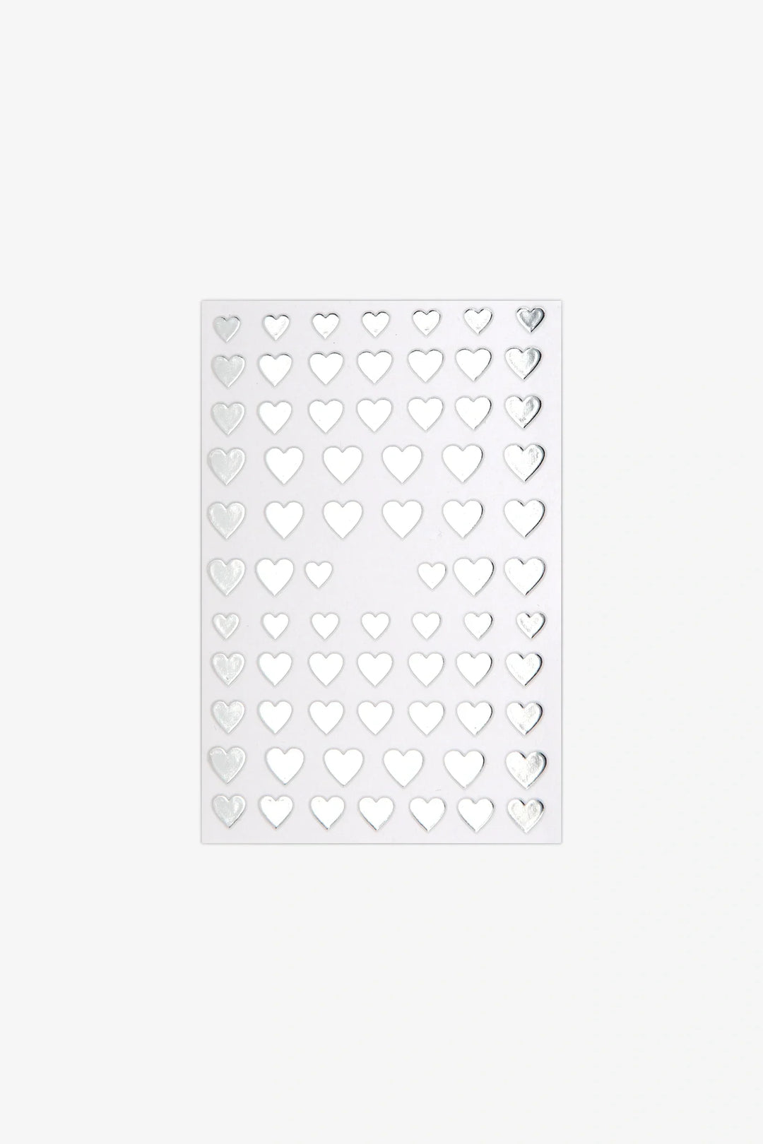 Silver Hearts Nail Art Stickers