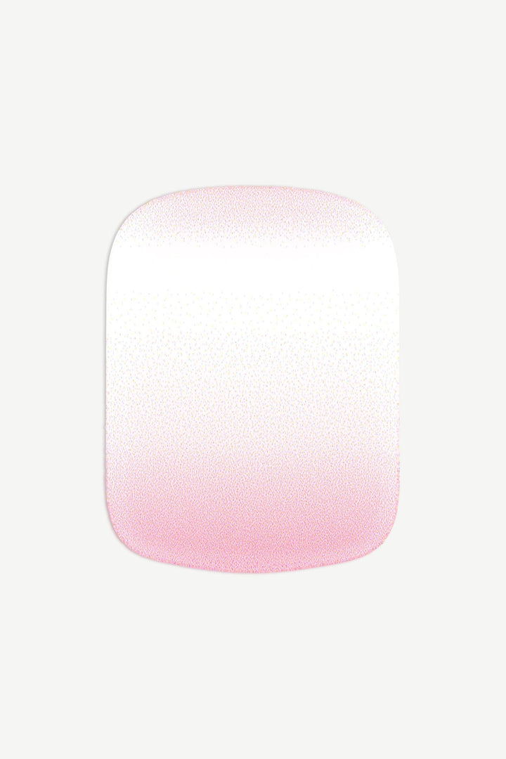 Close-up of a soft rose pink ombré gel toenail wrap in a baby boomer gradient with a glossy finish.