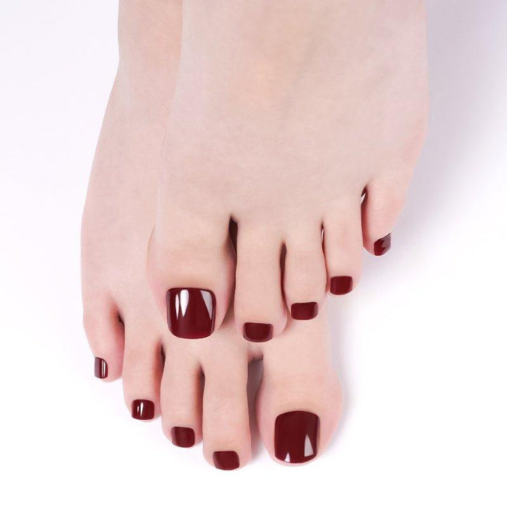 Burgundy Red Mani-Pedi Gel Nail Strip Twin Set - Gelly