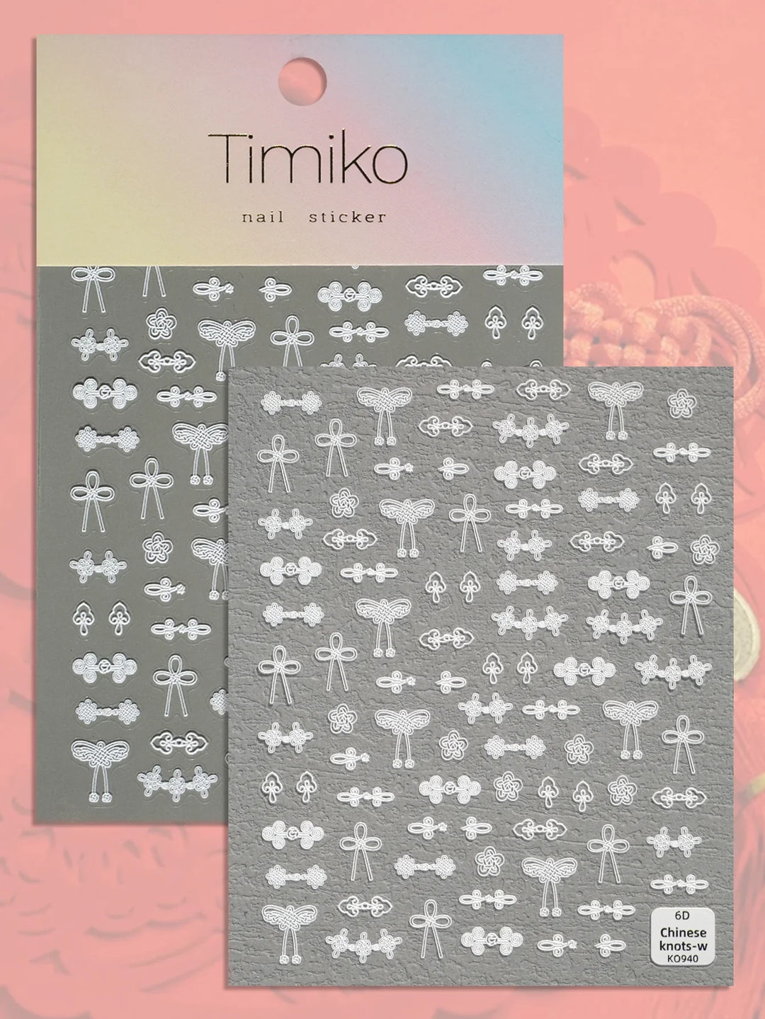 White Knots Nail Art Stickers