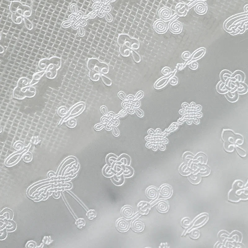 White Knots Nail Art Stickers