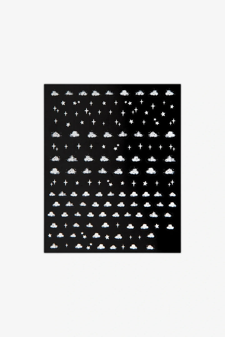 White Clouds And Stars Nail Art Stickers