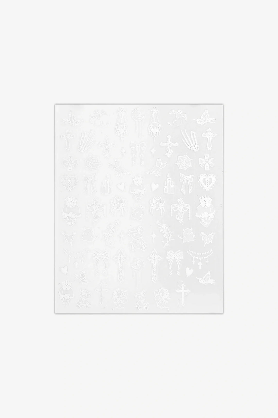 White Gothic 3D Nail Art Stickers