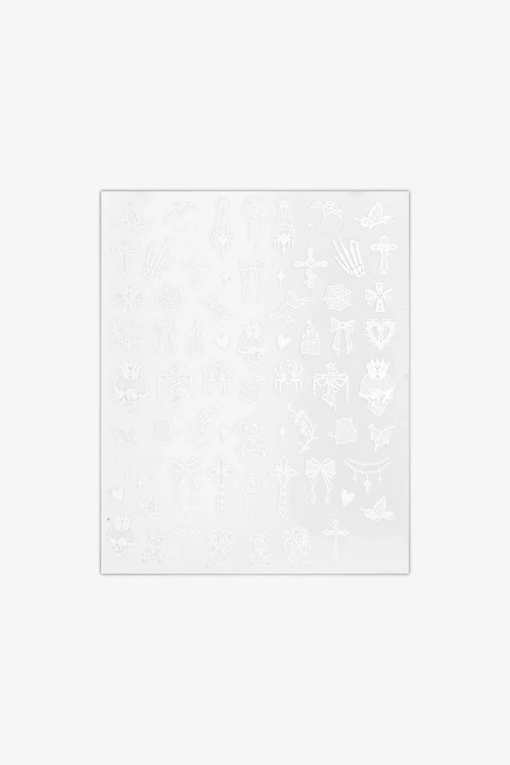 White Gothic 3D Nail Art Stickers