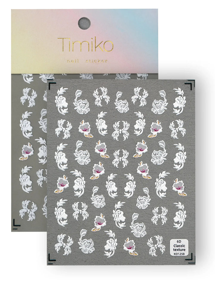 White Lace 3D Nail Art Stickers