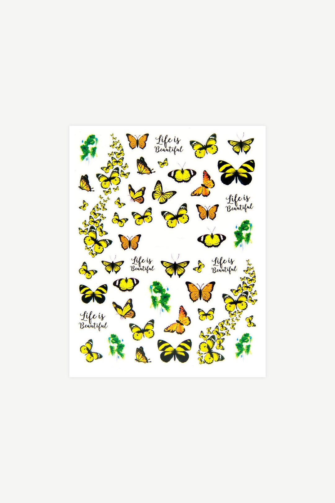 Yellow and Orange Butterflies Nail Art Stickers - Gelly