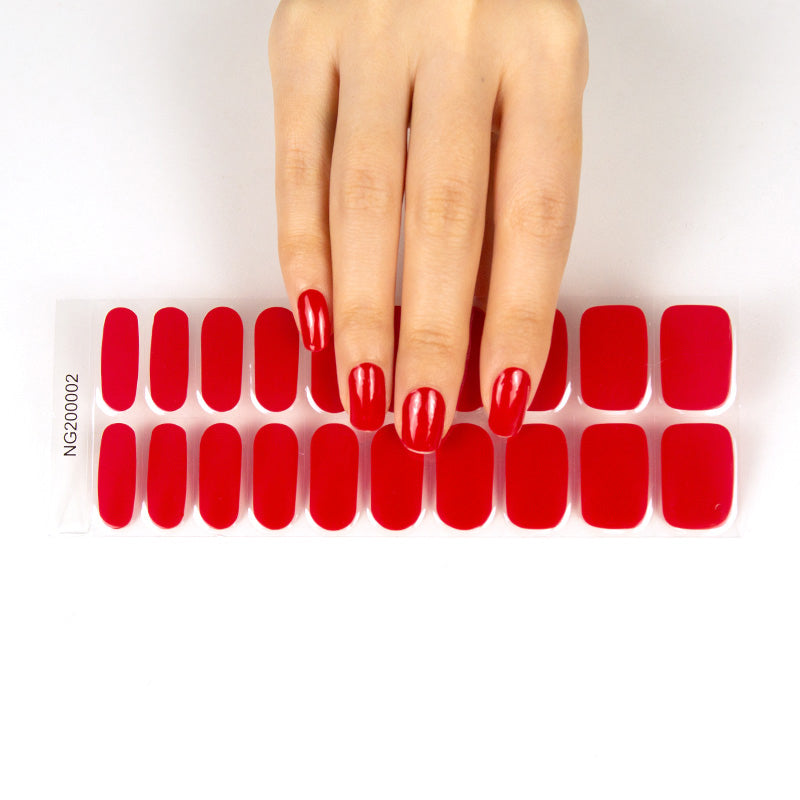 Crimson Red Gel Nail Sticker