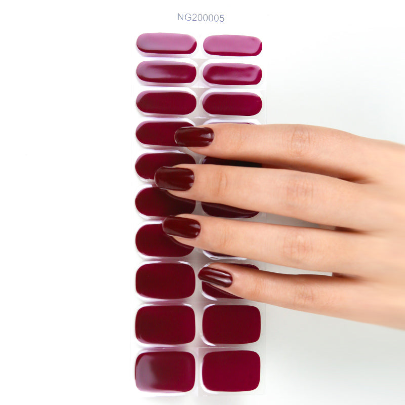 Burgundy Red Gel Nail Strips