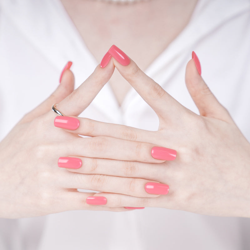 Bright Coral Gel Nail Sticker