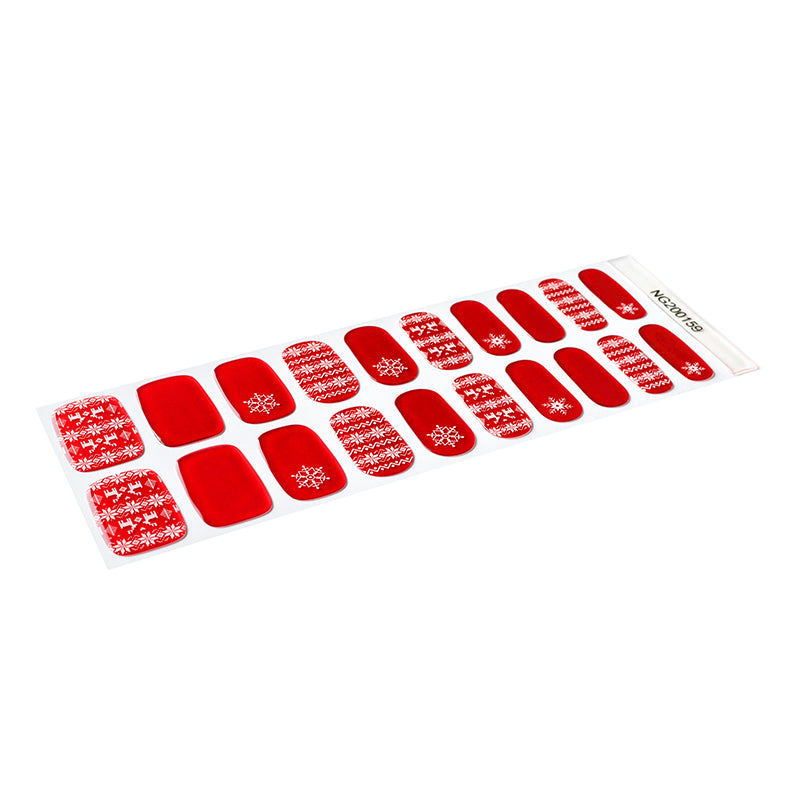 Christmas Red Gel Nail Strips