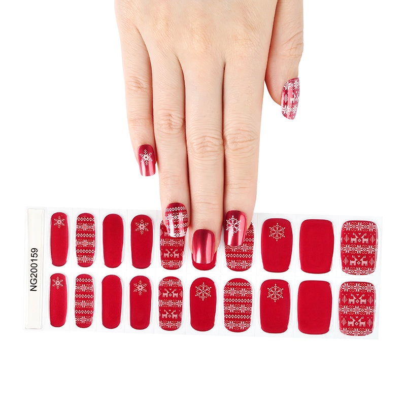 Christmas Red Gel Nail Sticker