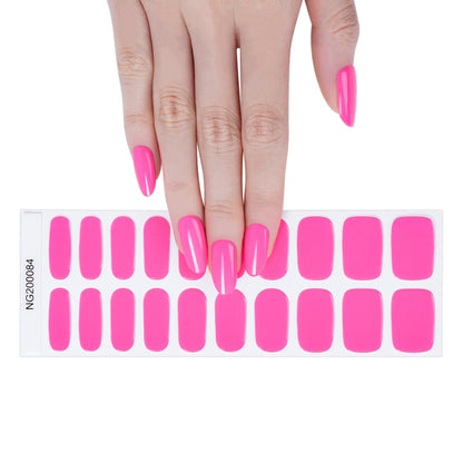 Bright Pink Gel Nail Sticker