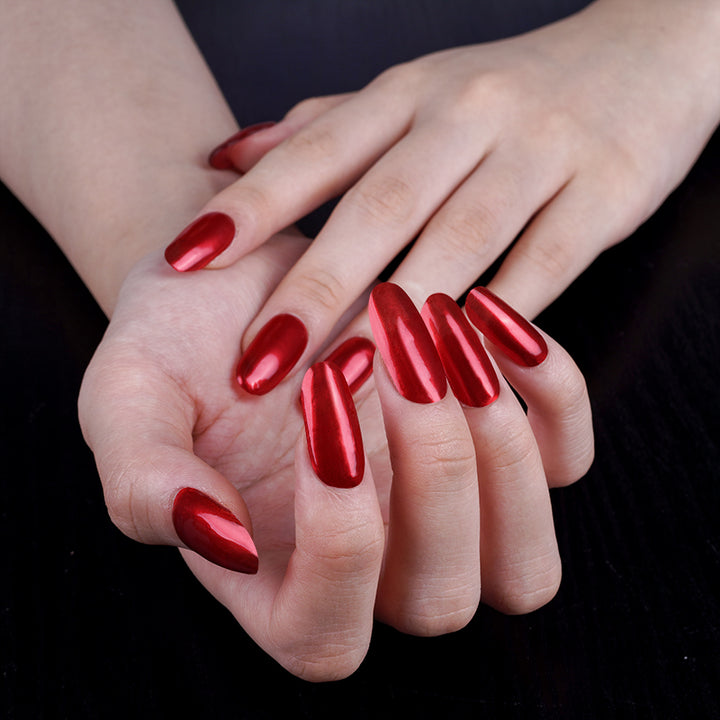 Fiery Red Gel Nail Sticker