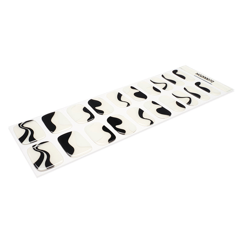 Black & White Swirl Gel Nail Strips