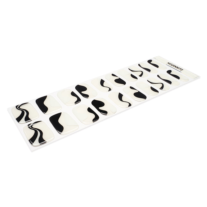 Black & White Swirl Gel Nail Sticker