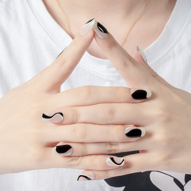 Black & White Swirl Gel Nail Strips