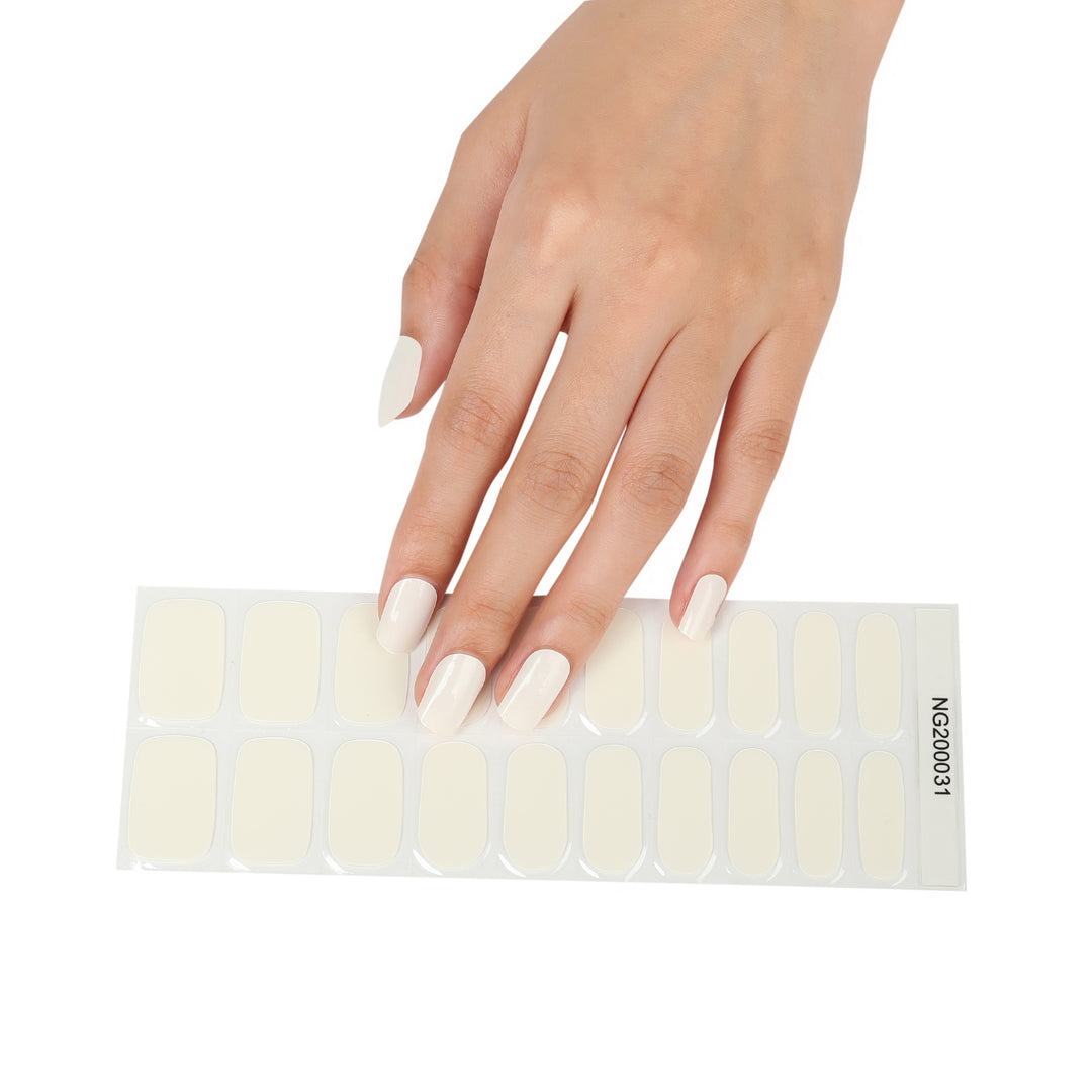 Creamy White Gel Nail Stickers