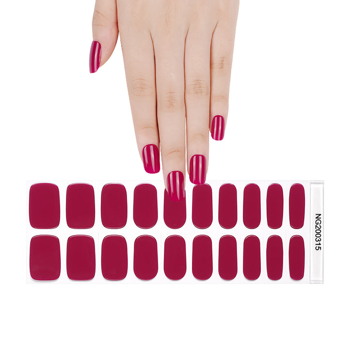 Cranberry Red Gel Nail Sticker