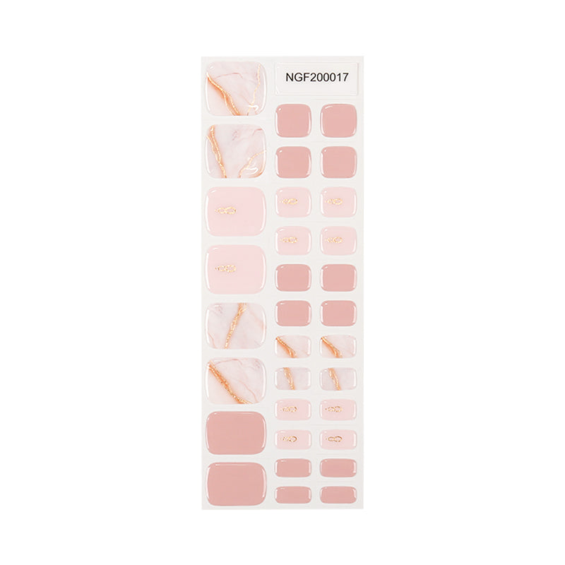 Blush Pink Marble Gel Toenail Sticker