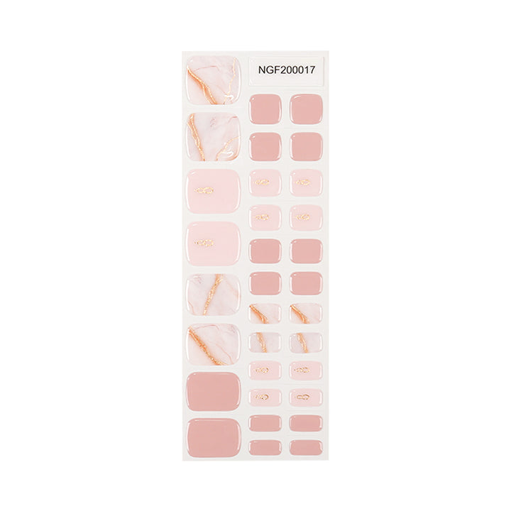 Blush Pink Marble Gel Toenail Strips