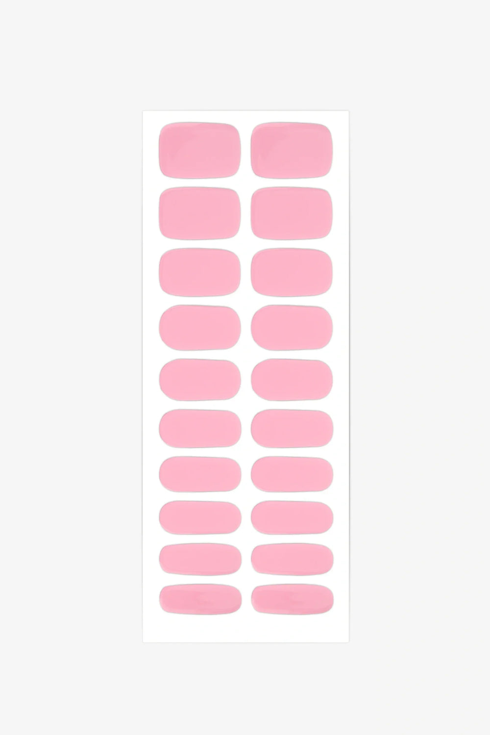 Sheet of semi-cured gel nail wraps in vibrant Barbiecore pink tones with a smooth, glossy surface.