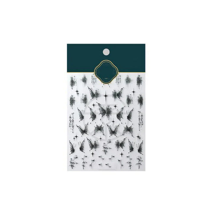 Inky Butterflies Nail Art Stickers