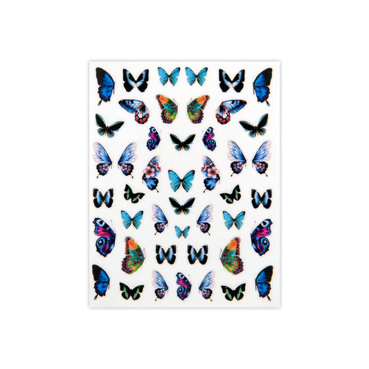 Blue & Teal Butterfly Nail Art Stickers