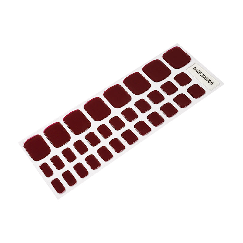 Burgundy Red Semi Cured Gel Toenail Stickers