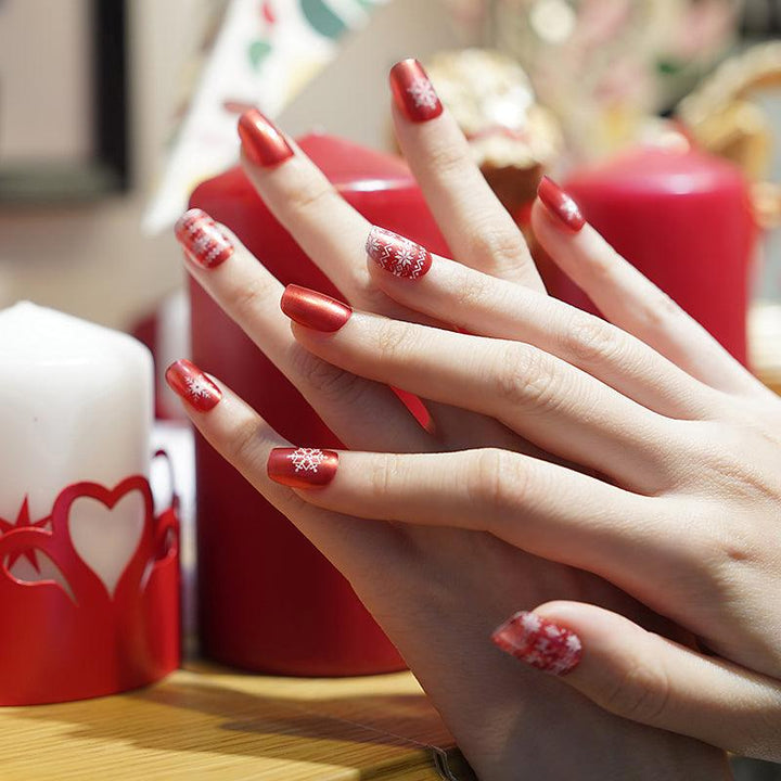 Christmas Red Gel Nail Strips - Gelly