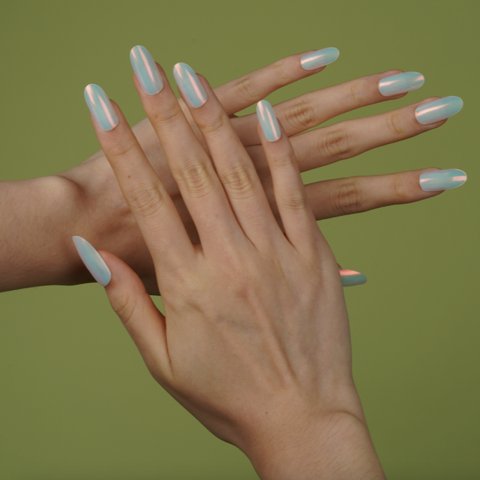 Chrome Mint Gel Nail Stickers