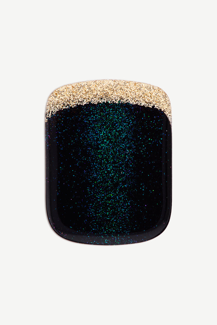 Emerald & Gold Gel Toenail Strips