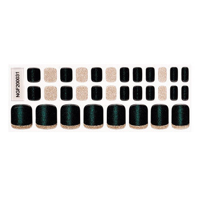 Emerald & Gold Gel Toenail Sticker