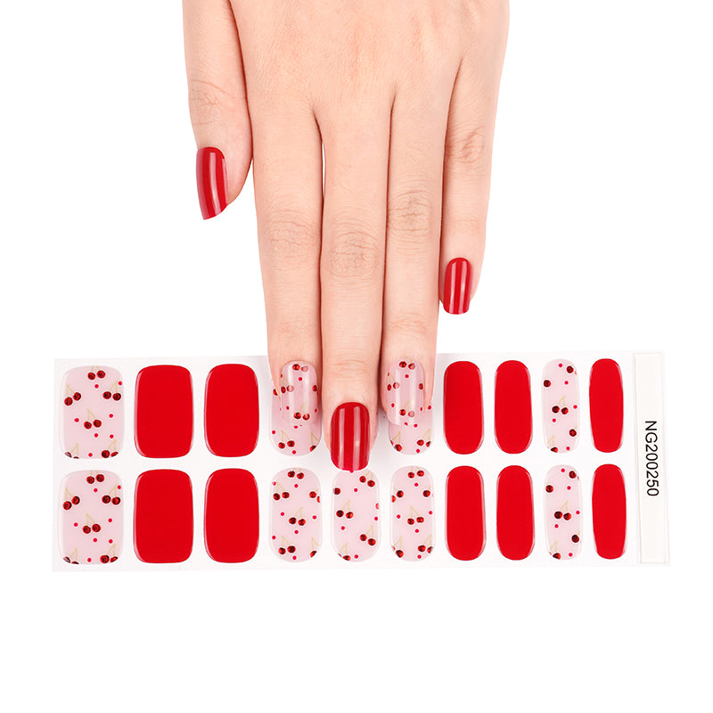 Red Cherry Gel Nail Stickers