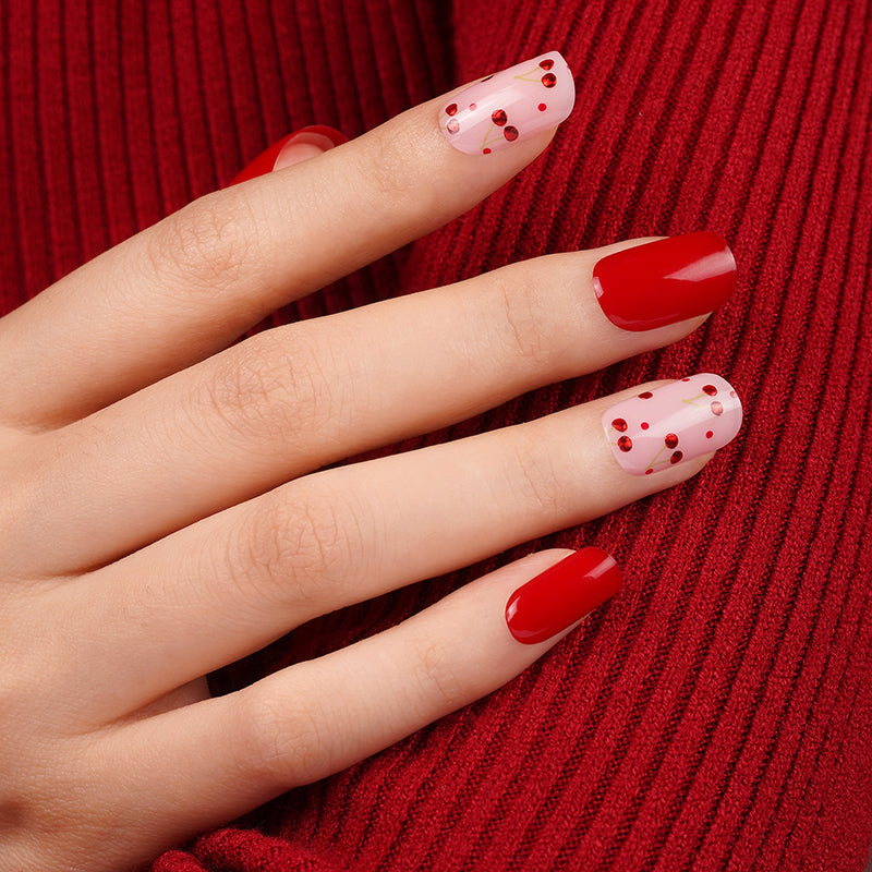 Red Cherry Gel Nail Stickers