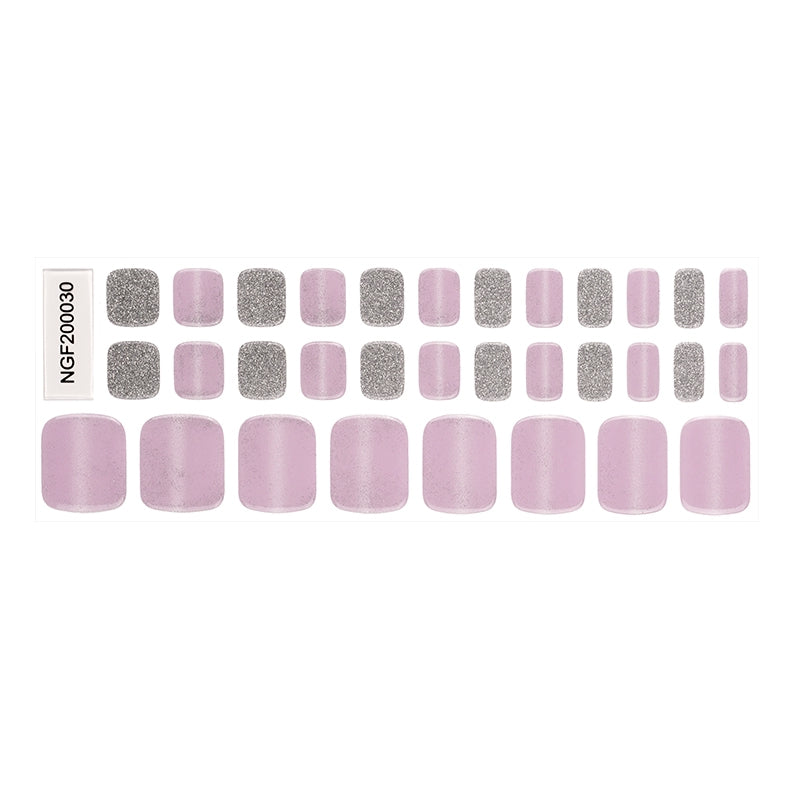 Shimmering Lavender & Gray Gel Toenail Sticker