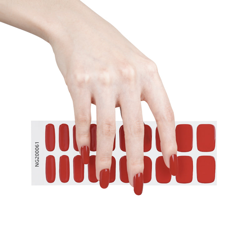 Wine Red Gel Nail Sticker